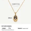 Gold stainless steel Tarot necklace featuring Knight of Cups pendant for women - Knight of Cups Style (2412ZK33068XL)