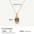 Vintage gold stainless steel tarot The Star pendant necklace for women - The Star Style (2412ZK33069XL)
