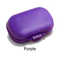 Contenitore portatile in plastica viola con chiusura a scatto per pillole o gioielli - 98mm*64mm*38mm / Viola scuro