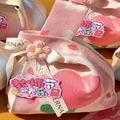 Kleine rosa gestrickte Handgelenktasche mit Blumenmuster für Hochzeitsgeschenke und Feiern - Ein Blütenpollen Und Ein Windbeutel [16*28] / 16*28