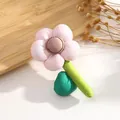 Charming handmade pink fabric flower with a green leaf for wedding gift bag decor - Single Piece / Pink 3D Flower Accessory