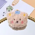 Small brown plush teddy bear knitted gift bag featuring a cute blue hat accessory - Accessory Part / Brown Plush (Hat Bear)