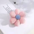 Handmade pink and blue knitted flower decorative accessory for gift bags and diy crafts - Single Piece / Pink Hex Flower Accessory