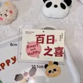 Decorative 100-day celebration gift card with Smart and Happy text showing 8cm by 10.1cm size - 10 Sheets Set / 100 Days Celebration Card