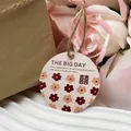 Elegant floral wedding gift tag with THE BIG DAY text and double happiness symbol - 10 Sheets Set / Floral Wedding Card (The Big Day)