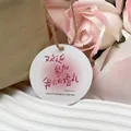 Round white wedding gift tag with pink floral design and heartfelt welcome text - 10 Sheets Set / We Are Getting Married Card