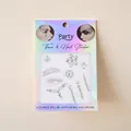 Detailed view of holographic face and nail rhinestone stickers in iridescent party packaging - 7# Floral Iridescent Face Gems