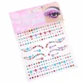 Detailed view of colorful face crystal stickers with flower and round rhinestone shapes - 30# Colorful Five-Petal Flower Style