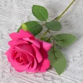 Single realistic hot pink artificial velvet rose flower for home wedding decoration - Freud Magenta (Velvet)