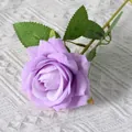 Single branch lilac purple velvet artificial rose for wedding and home decoration - Light Purple (Velvet)