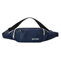 Dunkelblaue Camouflage Sport-Gürteltasche mit BATONE-Logo und Kopfhörerloch - Texturiertes blaues Camouflage