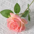 Single stem artificial pink velvet rose for home wedding decoration - Champagne Pink (Velvet)