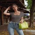 Grey ribbed short sleeve workout yoga bodysuit for women in casual outdoor setting - S / Tops / Dark Gray