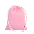 Morbido sacchetto in velluto rosa con coulisse per gioielli e confezioni regalo di lusso - Rosa; 7*9 Cm