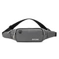 Lightweight waterproof gray sports waist bag for running and various outdoor activities - Grey Twill