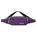 Waterproof purple sports running waist bag for men and women with headphone hole - Purple