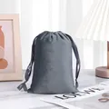 Premium grey velvet drawstring pouch for luxury jewelry storage and gift packaging - 20*25cm / Dark Gray (Velvet)