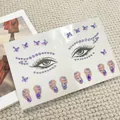 Purple butterfly and teardrop face crystal stickers for stage makeup decoration - 13# Purple Rhinestone Face & Nail Gems