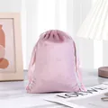 Soft pink velvet drawstring pouch for luxury jewelry storage and elegant gift packaging - 20*25cm / Lotus Pink (Velvet)
