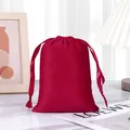 Elegant red velvet drawstring pouch for jewelry storage and gift packaging solution - 20*25cm / Drawstring Bag / Light Wine Red