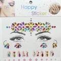Colorful crystal face stickers set for stage makeup and sparkling body art decoration - 17# Colorful Marquise Face Gems