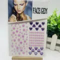Purple heart and pearl face gem stickers for stage makeup decoration and festival body art. - 19# Purple Heart & Pearl Gems