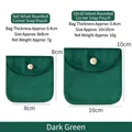 Dark green velvet jewelry storage pouches with snap buttons in 8x8cm and 10x10cm sizes - 8*8cm / Button Pouch / Dark Green