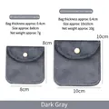 Dark gray velvet jewelry pouch with snap button available in 8x8cm and 10x10cm - 8*8cm / Button Pouch / Dark Gray