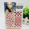 Decorative self-adhesive red pearls and pink heart face gem stickers for stage makeup - 21# Red Heart & Pearl Gems