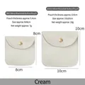 Elegant off-white velvet jewelry pouches with snap buttons in 8x8cm and 10x10cm sizes. - 8*8cm / Button Pouch / Off White