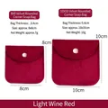 Wine red velvet snap jewelry pouch in 8x8cm and 10x10cm sizes - 8*8cm / Button Pouch / Burgundy