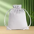 Elegant light grey velvet drawstring pouch for jewelry storage and gift packaging - 13*18cm / Drawstring Bag / Gray
