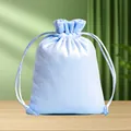 Premium soft light blue velvet drawstring pouch for jewelry storage and gift packaging - 13*18cm / Drawstring Bag / Light Blue