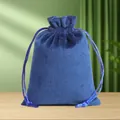 Premium blue velvet drawstring pouch for jewelry storage and elegant gift packaging - 13*18cm / Dark Blue