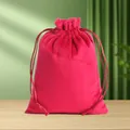 Luxurious rose red velvet drawstring pouch for jewelry storage and gift packaging - 13*18cm / Burgundy