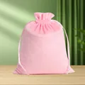 Elegant soft pink velvet drawstring pouch for jewelry storage and gift packaging - 13*18cm / Pink