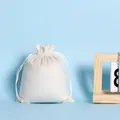 Soft white velvet drawstring pouch ideal for jewelry storage and small gift packaging - 13*18cm / Off White