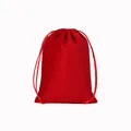 Elegant small red velvet drawstring jewelry storage pouch for gifts and accessories - 10*14cm / Holland Velvet Style / Red