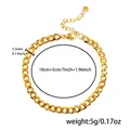 Polished gold stainless steel cuban chain bracelet for unisex punk hip-hop style - 3.5mm Width Bracelet (P0013-1) / Gold