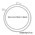 Silver stainless steel curb chain necklace with detailed size and weight specifications - 3.5mm Width Necklace (Q0013-2) / Silver