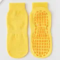 Calze da yoga antiscivolo giallo brillante con suole in gomma arancione per pavimenti - S / Giallo