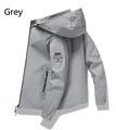 Giacca leggera con cappuccio slim fit in elegante colore grigio per uomo e donna - 2XL / Grigio