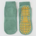 Calze da yoga antiscivolo verdi premium con gommini in silicone giallo per trampolino sport - S / verde chiaro