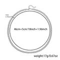 Silver stainless steel curb chain necklace with 5mm width and 46+5cm length spec. - 5mm Width Necklace (Q0014-2)