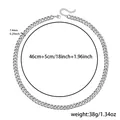Stainless steel 6-sided polished chain necklace with 46cm length dimensions - 7.4mm Width Necklace (Q0015-2)