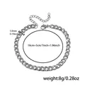 Polished silver stainless steel Cuban link chain bracelet, 5mm width with extension - 5mm Width Bracelet (P0014-2)
