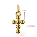Detailed macro view of gold stainless steel bead cross pendant for DIY jewelry making - Pop Style Beaded Cross (BXGPJ275)