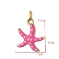 Close-up view of a pink enamel starfish charm with white polka dots for DIY jewelry - Pink White Dotted Starfish (BXGPJ273)