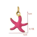 Detail view of pink enamel starfish charm with 1cm size and 0.1g weight markers - Pink Drip Oil Starfish (BXGPJ272)