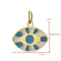 Detailed view of 1.2cm stainless steel blue evil eye charm for DIY jewelry making crafts - Blue White Evil Eye (BXGPJ268)